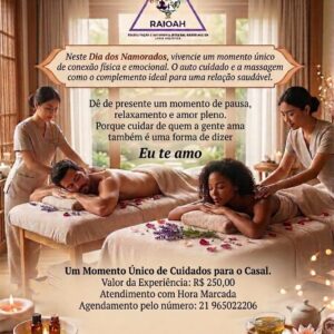 Experiência Romântica RAIOAH – Massagem para Casal Dia dos Namorados