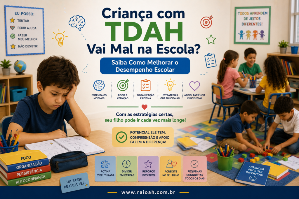 POST 8 Criança com TDAH Vai Mal na Escola Saiba Como Melhorar o Desempenho Escolar